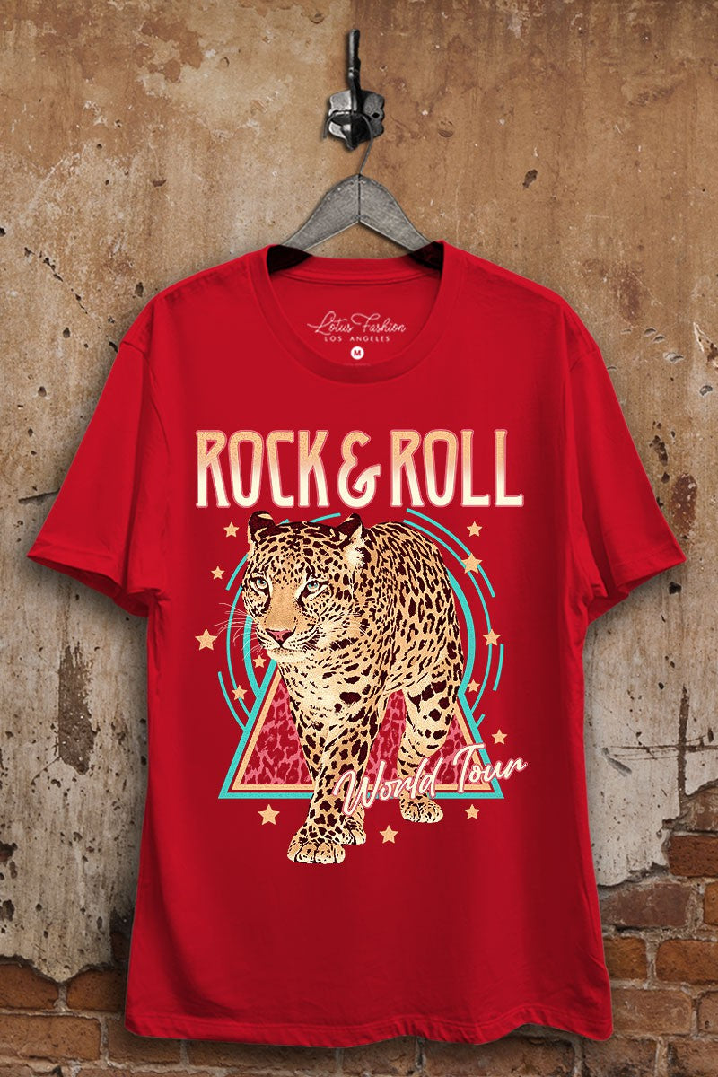 Rock & Roll World Tour Tiger Graphic T-Shirt