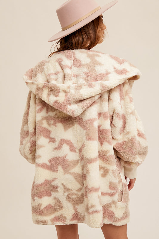 Casually Camo Pink Sherpa Teddy Jacket