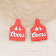 Western Coors Beer Logo Cattle Tag Earrings