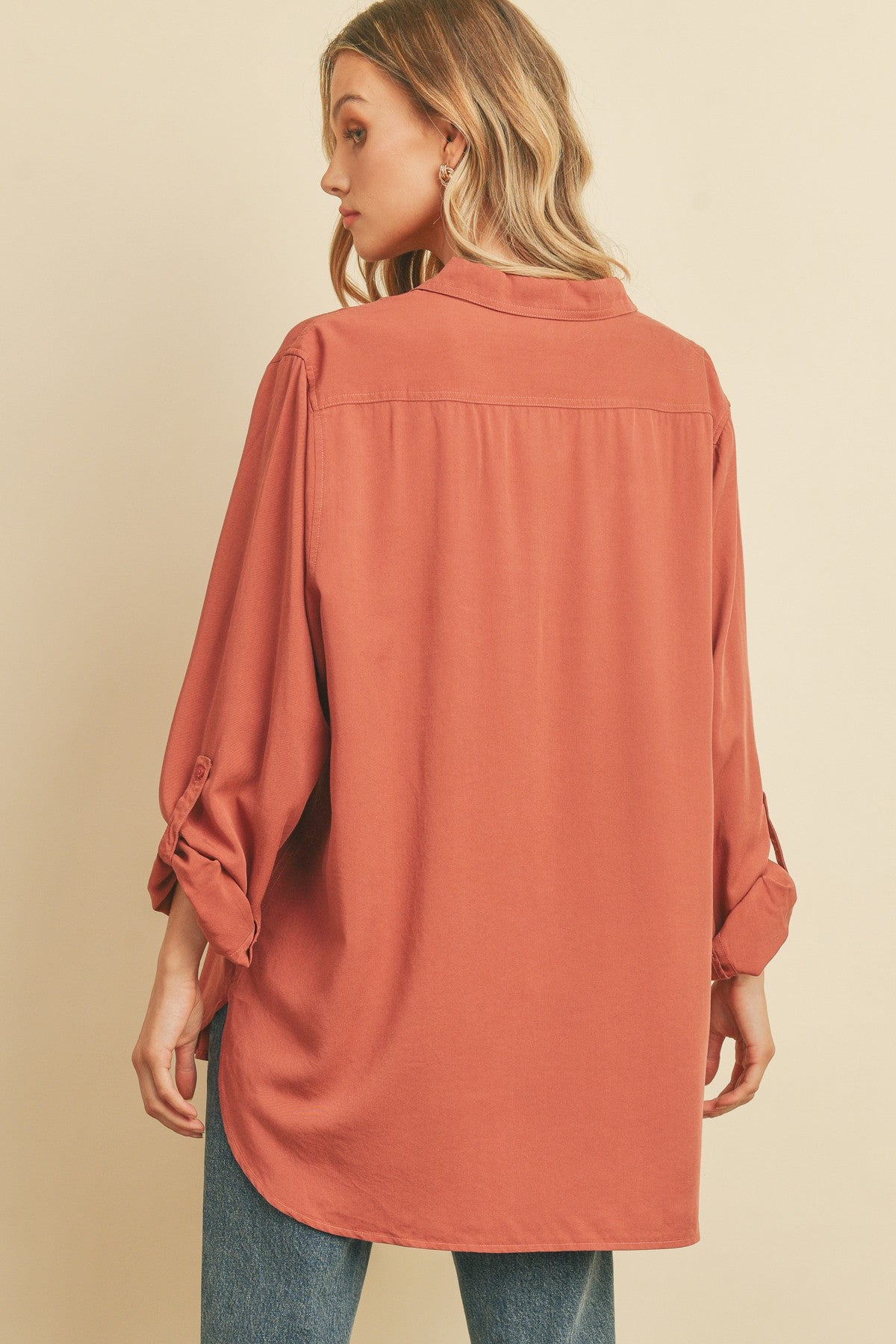 Tessa Tencel Fabric Oversized Button Down Shirt