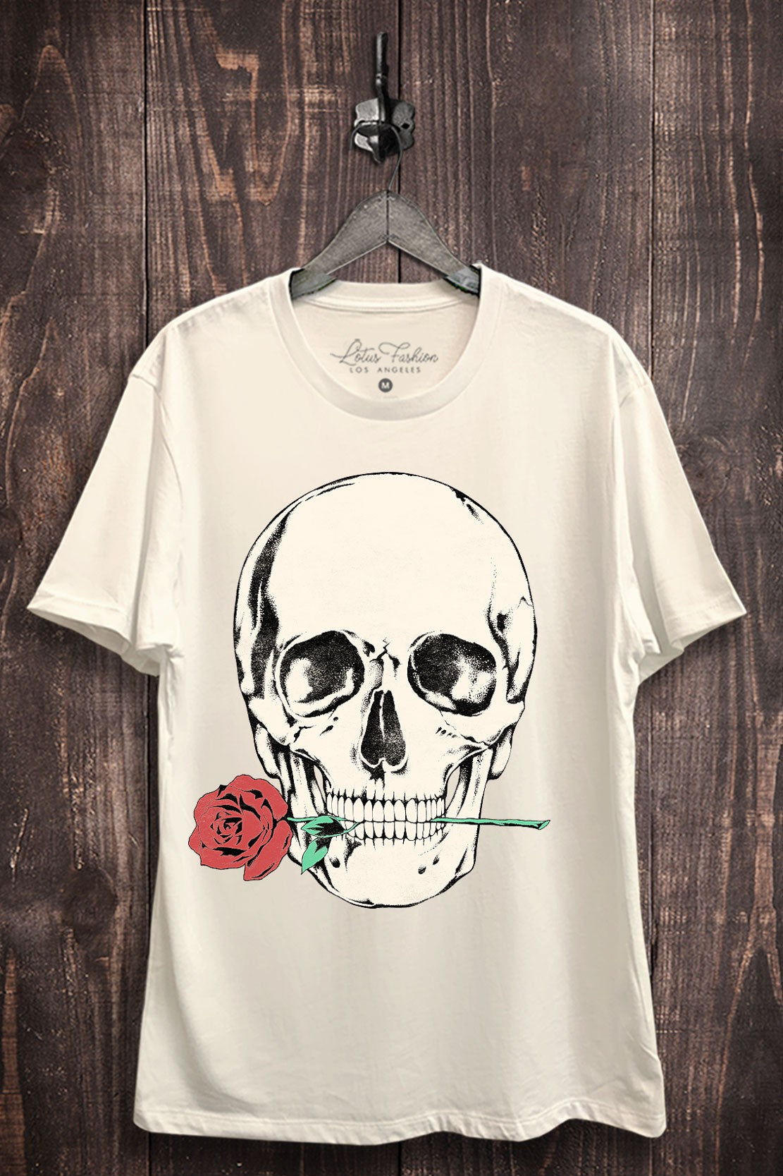 Skull With A Rose Graphic T-Shirt
