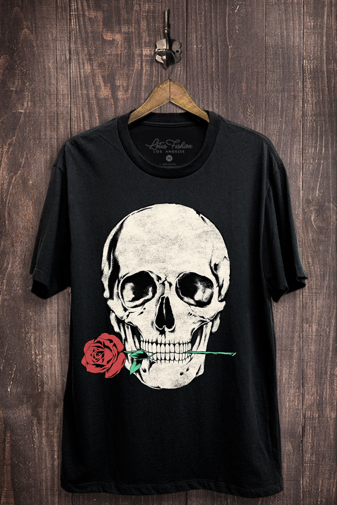 Skull With A Rose Graphic T-Shirt