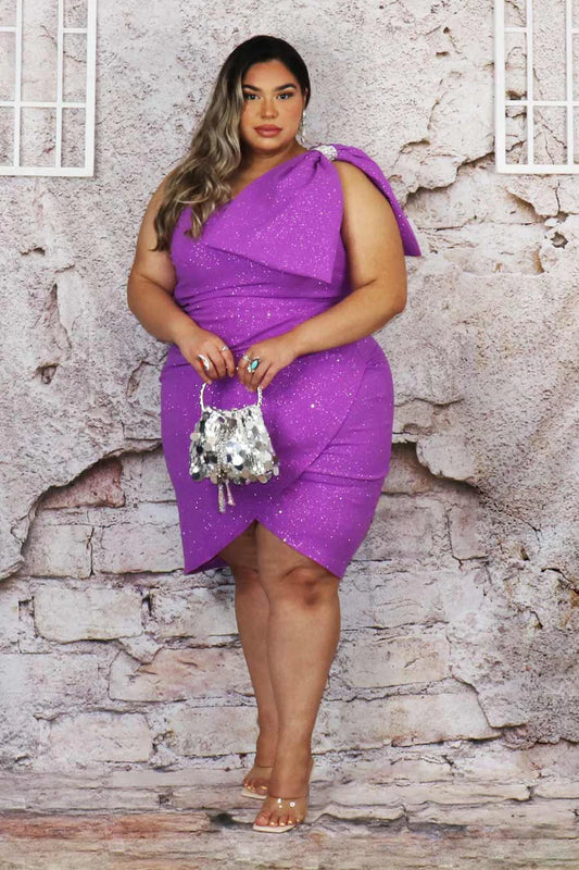 Wrapped In Wisteria One Shoulder Bow Dress