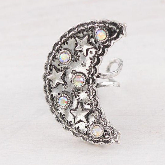 Cowgirl Crescent Moon Cuff Ring