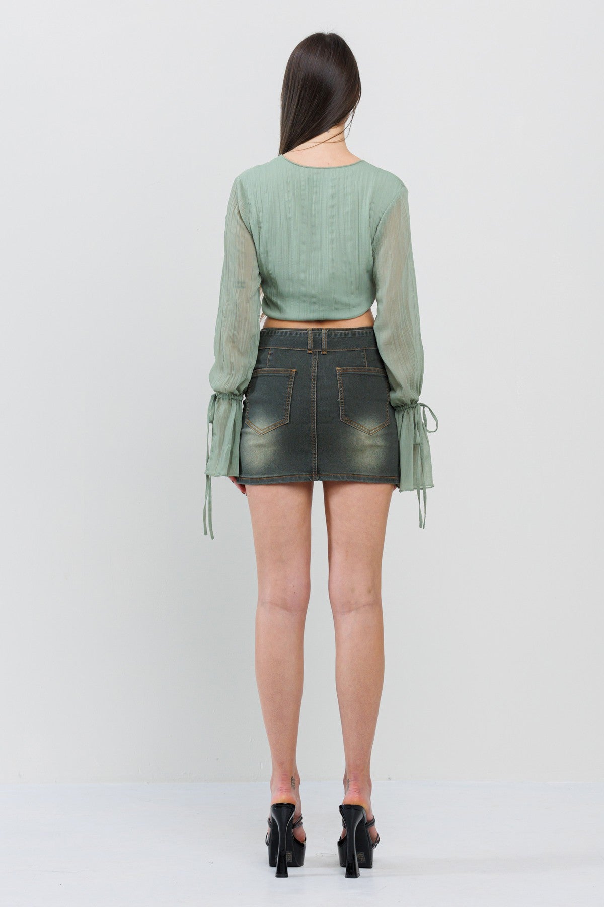 Retro Romance Tie Waist Crop Top
