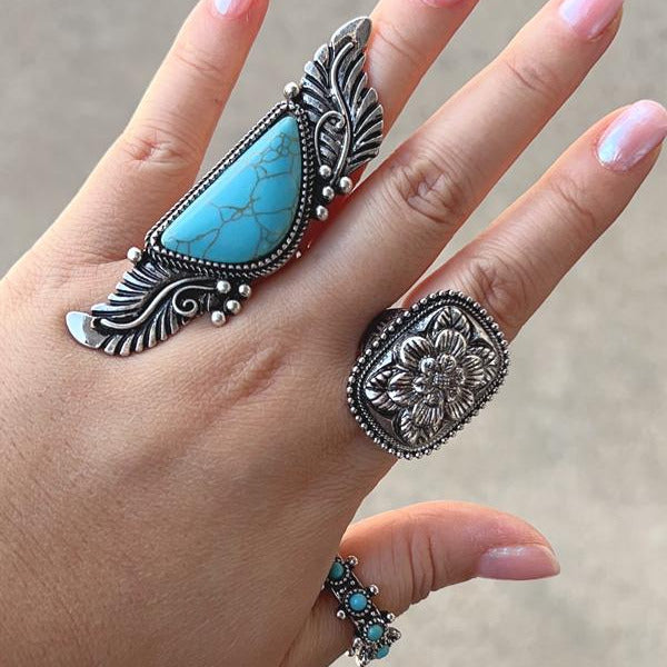 On Western Wings Turquoise Ring
