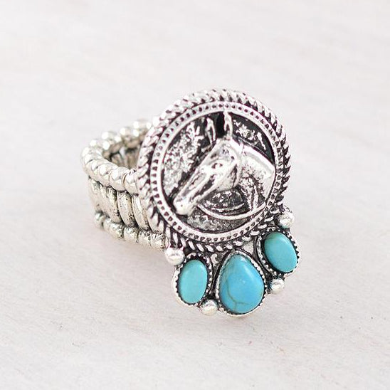 Turquoise Trio Trailblazer Horse Ring