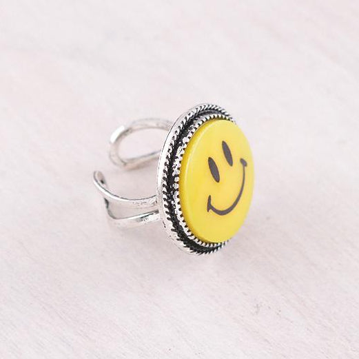 West is Best Smiley Face Silver Ring
