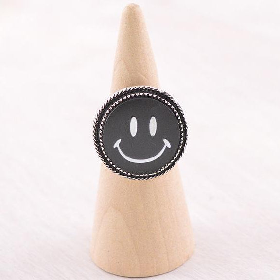 West is Best Smiley Face Silver Ring