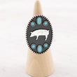 Western Style Silver Pig Ring