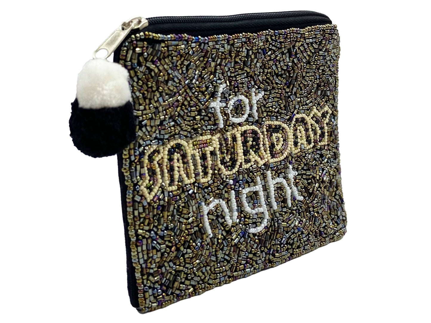 FOR SATURDAY NIGHT Beaded Money Storage Pouch