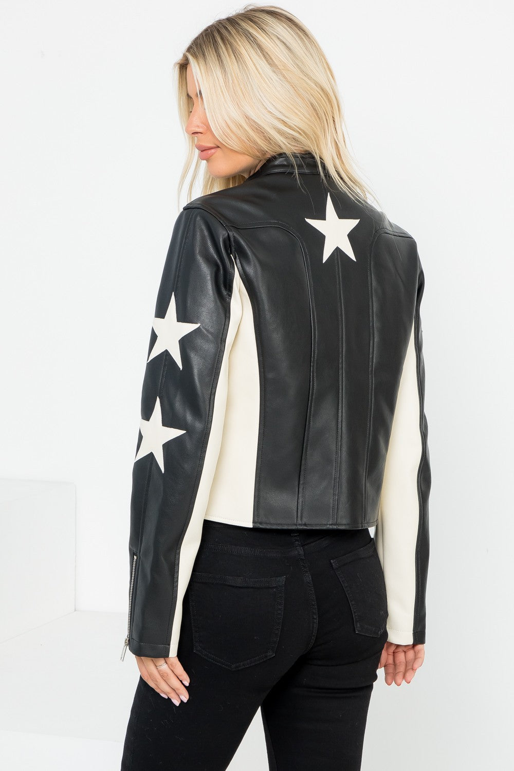 She Is A Star Vegan Leather Crop Jacket
