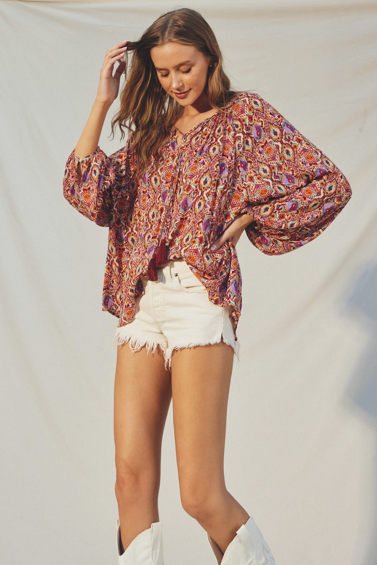 Ibiza Islands Boho Button Down Top