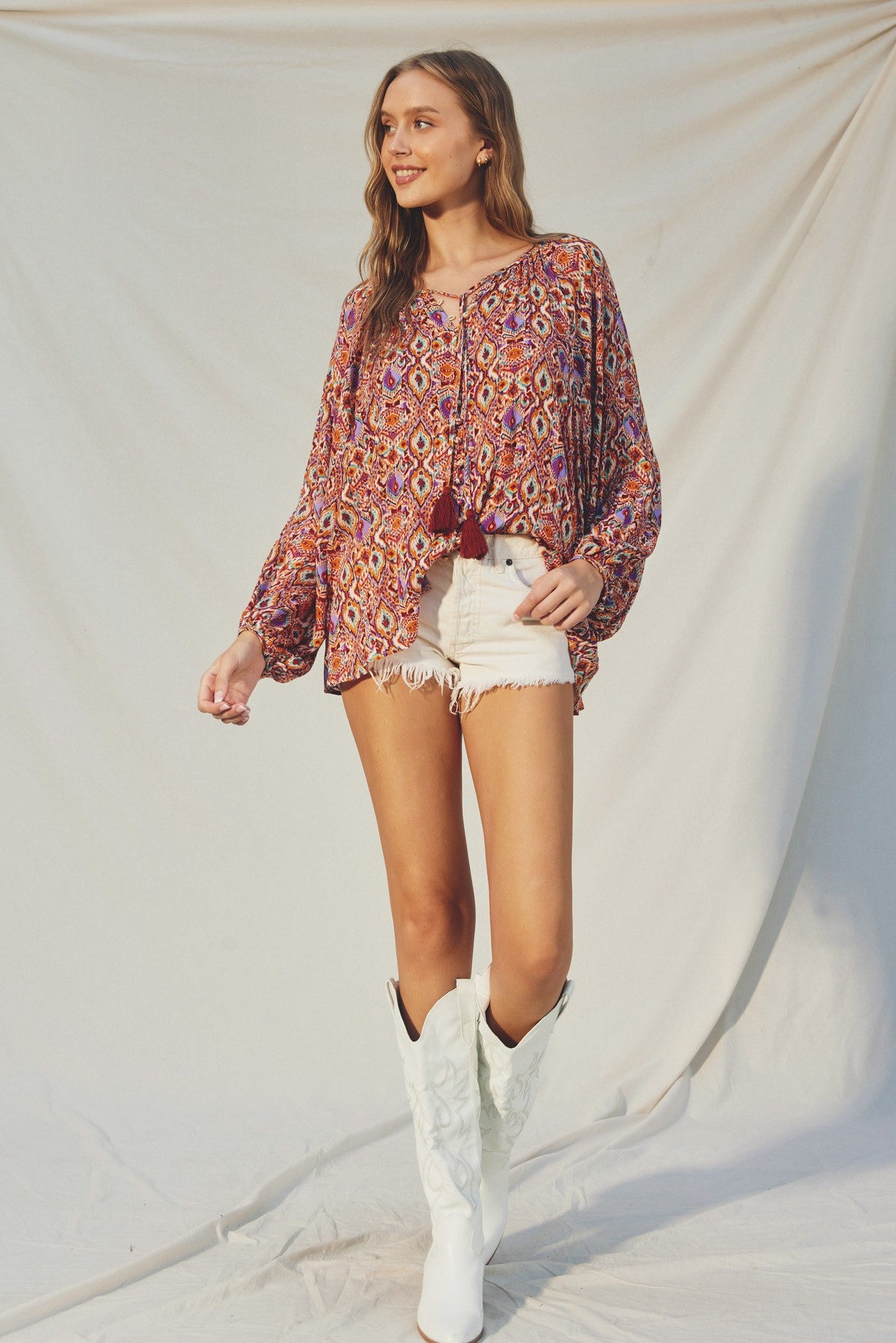 Ibiza Islands Boho Button Down Top