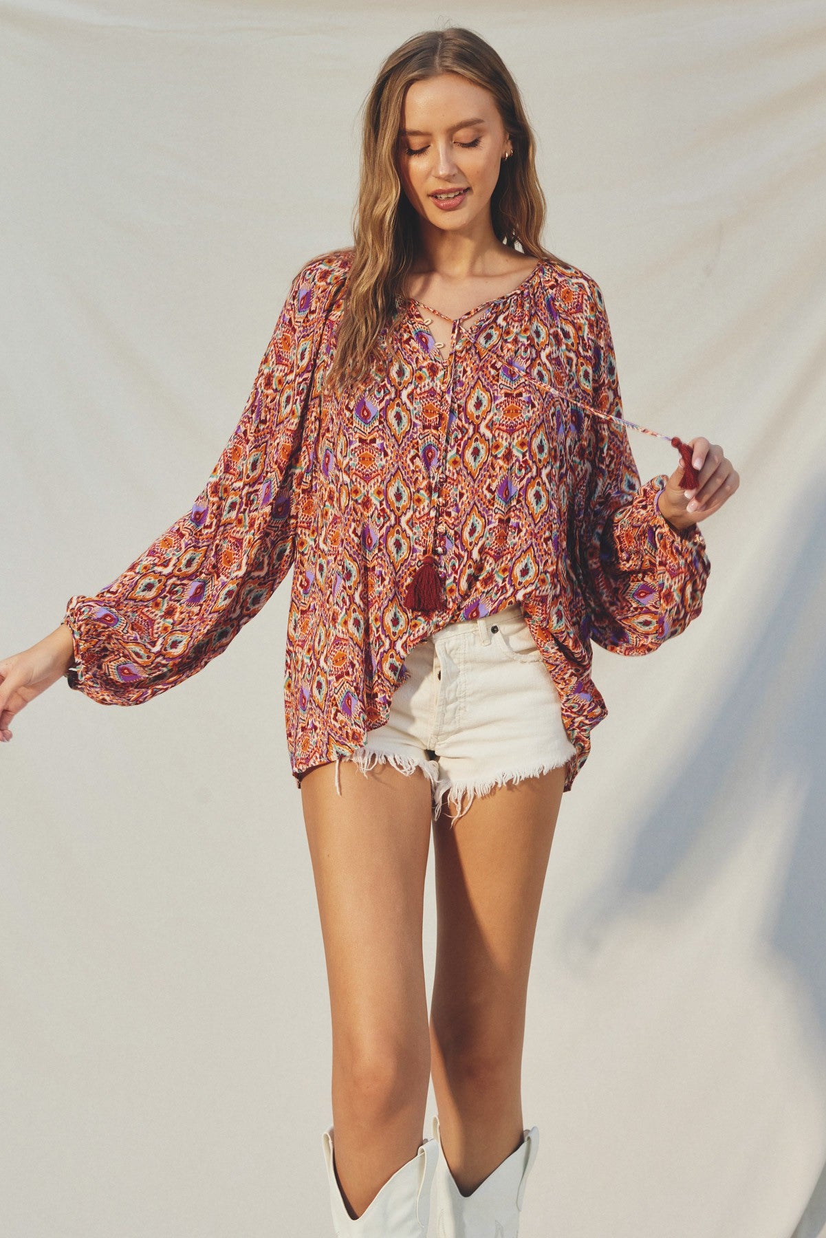 Ibiza Islands Boho Button Down Top