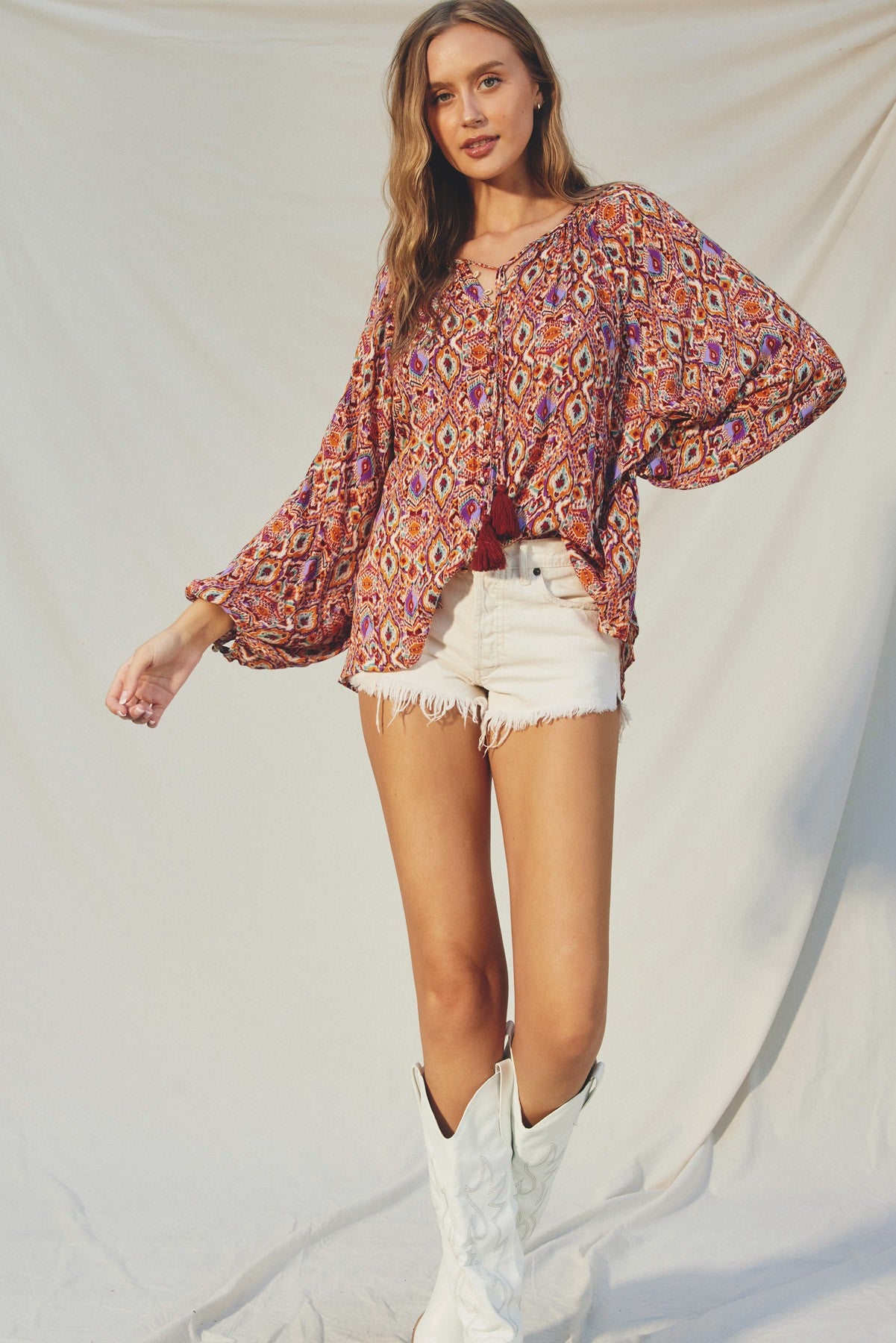 Ibiza Islands Boho Button Down Top