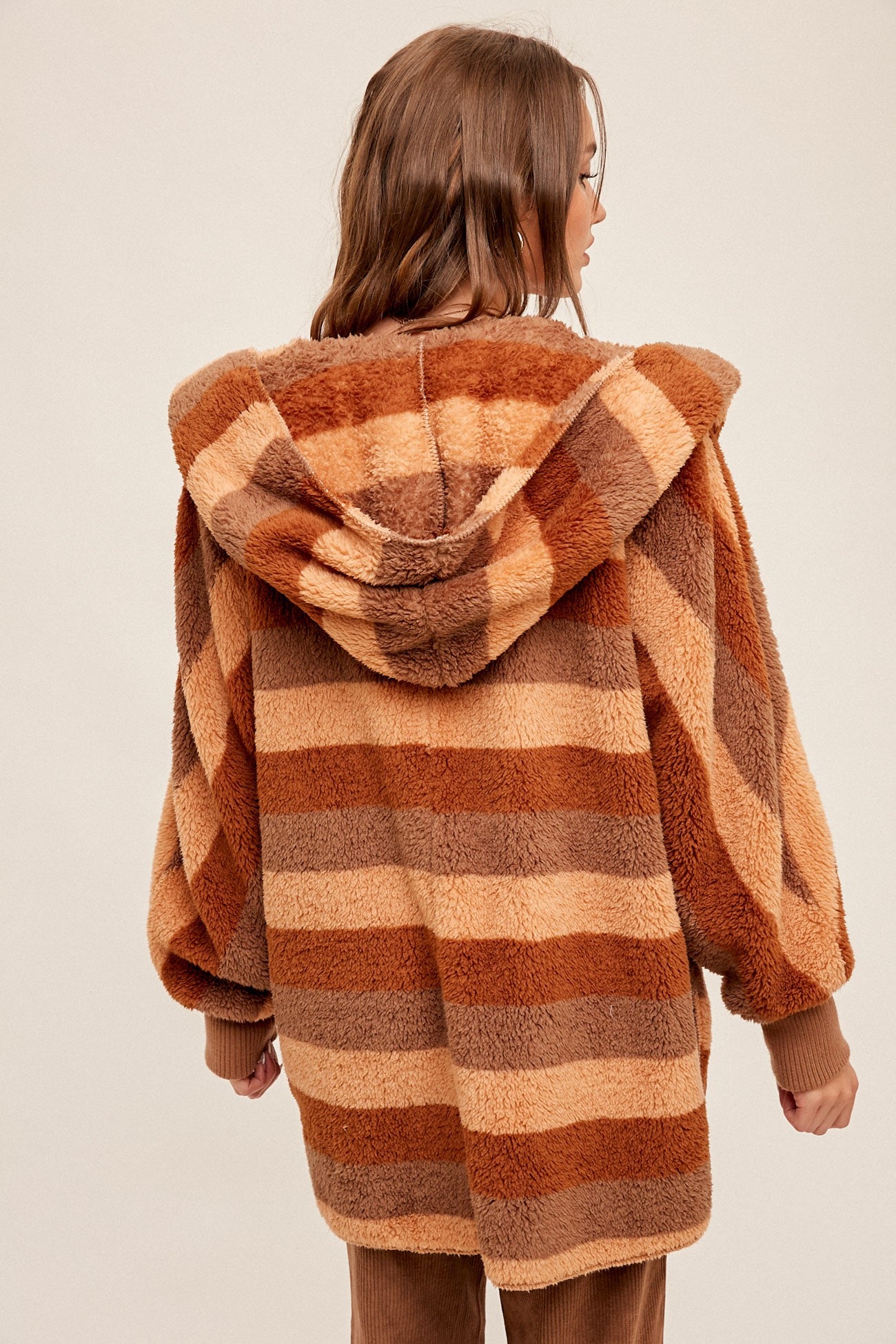 Rows of Rust Striped Teddy Jacket