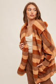 Rows of Rust Striped Teddy Jacket