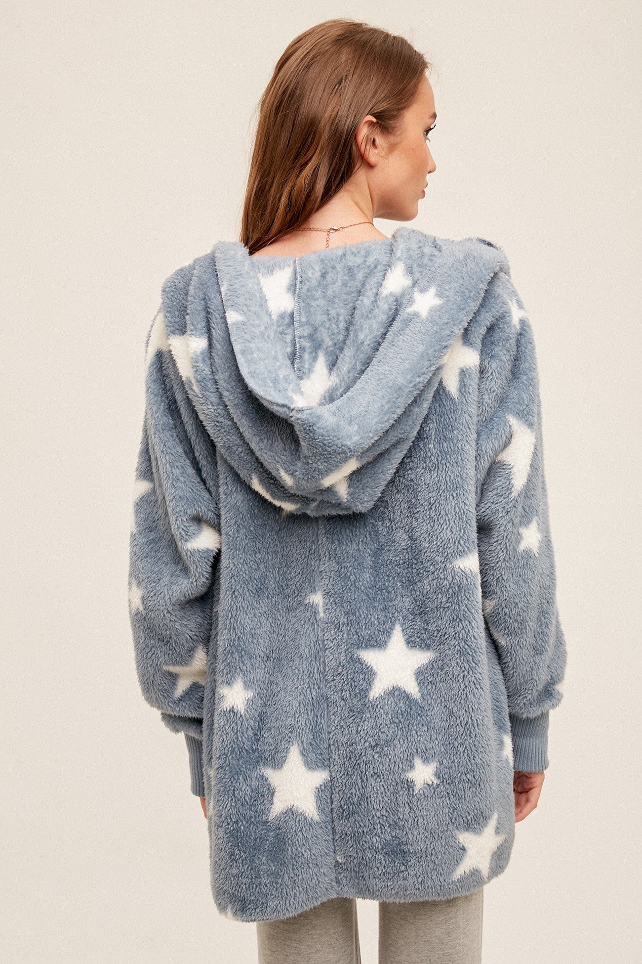 Starry Eyed Sherpa Fluffy Teddy Jacket