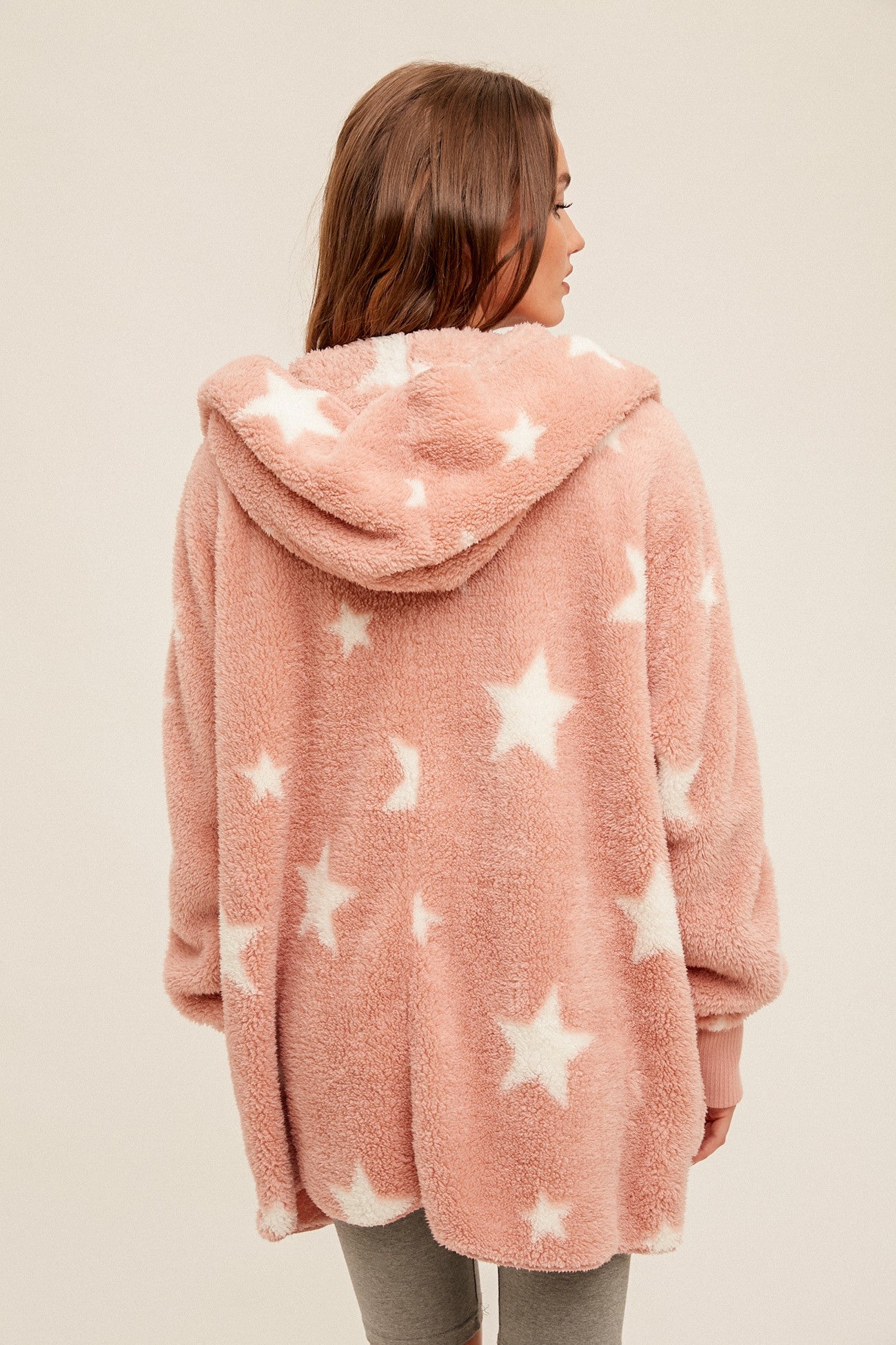 Starry Eyed Sherpa Fluffy Teddy Jacket
