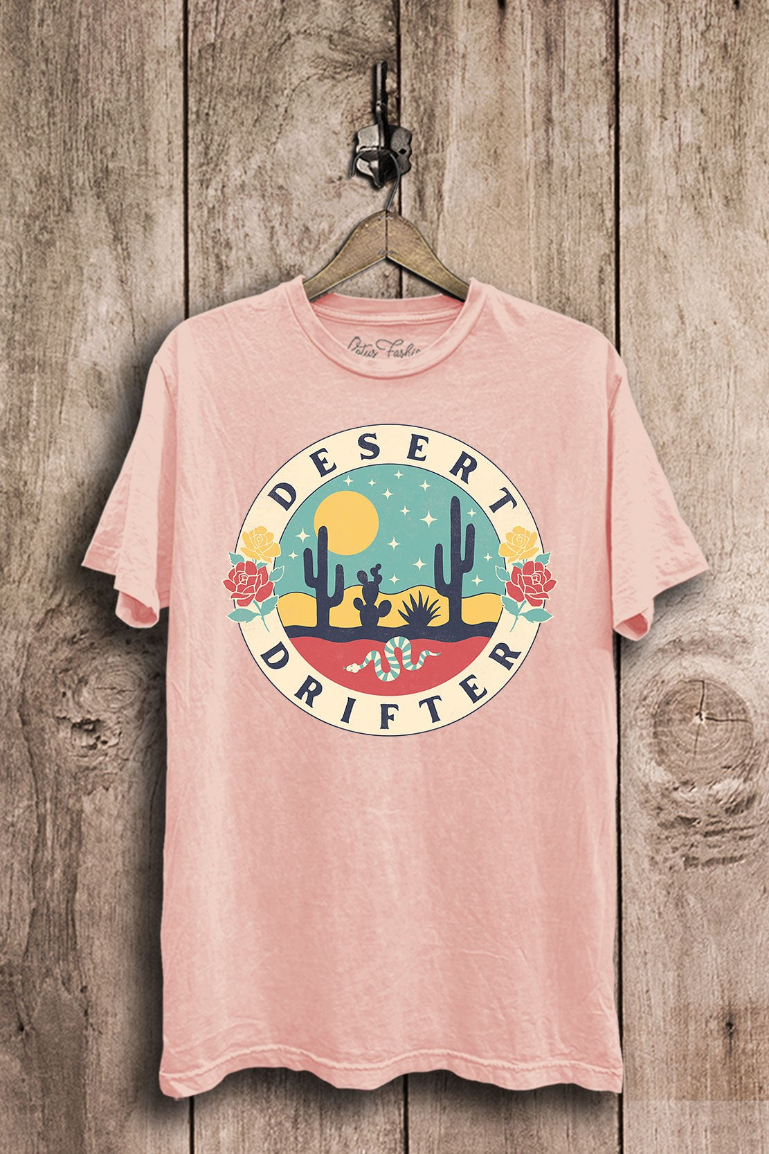 Desert Drifter Roses Cactus Western Graphic T-Shirt