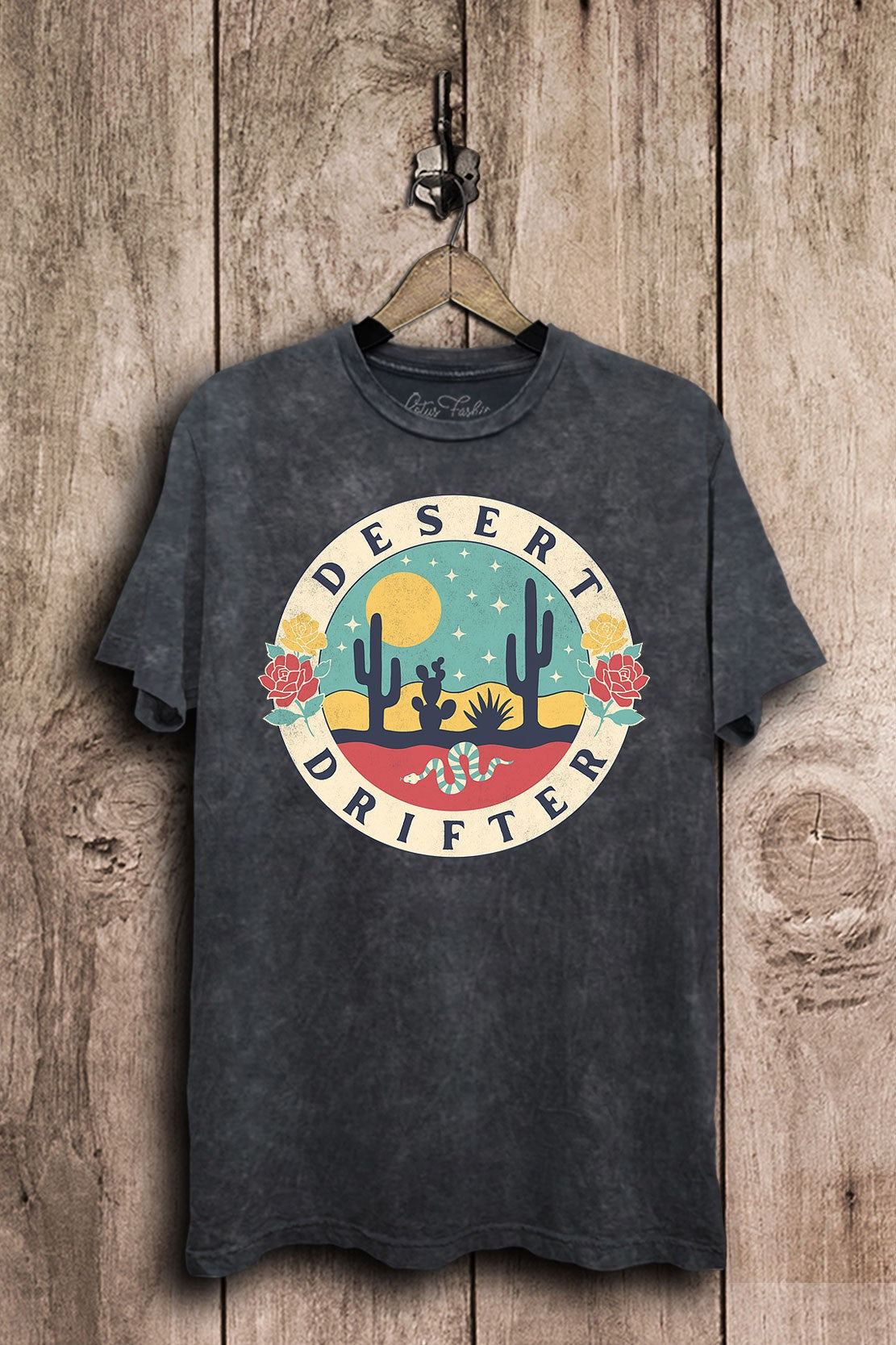 Desert Drifter Roses Cactus Western Graphic T-Shirt