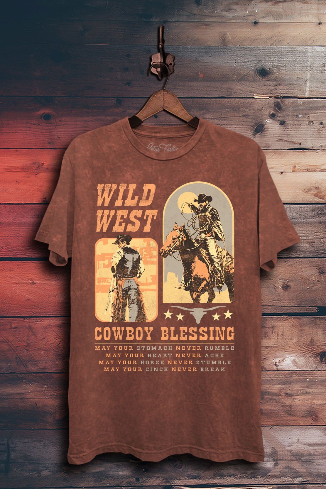 Cowboy Blessing Poem Western Graphic T-Shirt