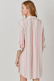 Pretty in Pink Striped Shirt Dress