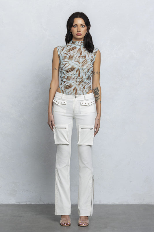 Mori Mesh Mock Neck Bodysuit