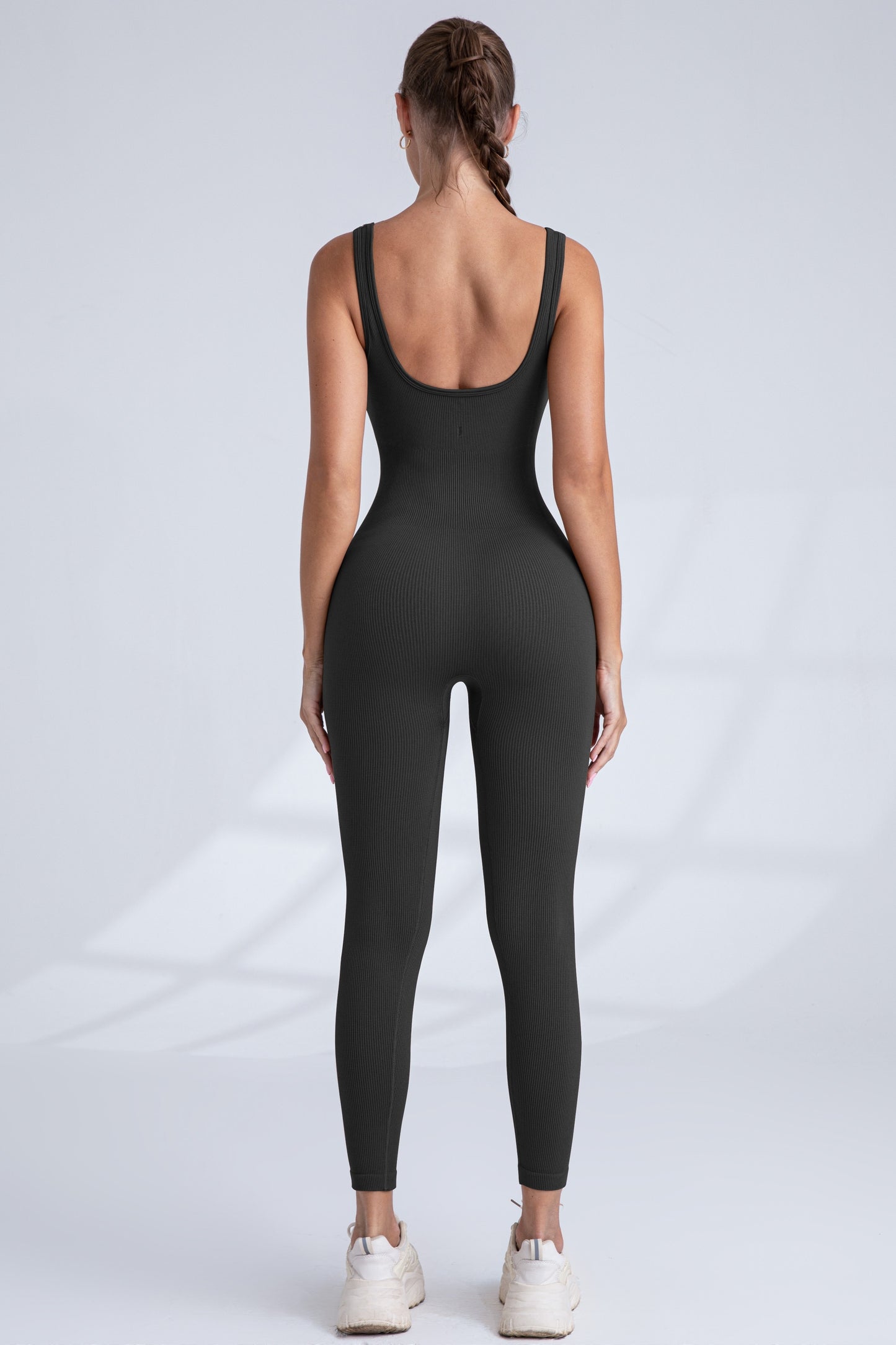 SADIE SEAMLESS ATHLEISURE BLACK UNITARD