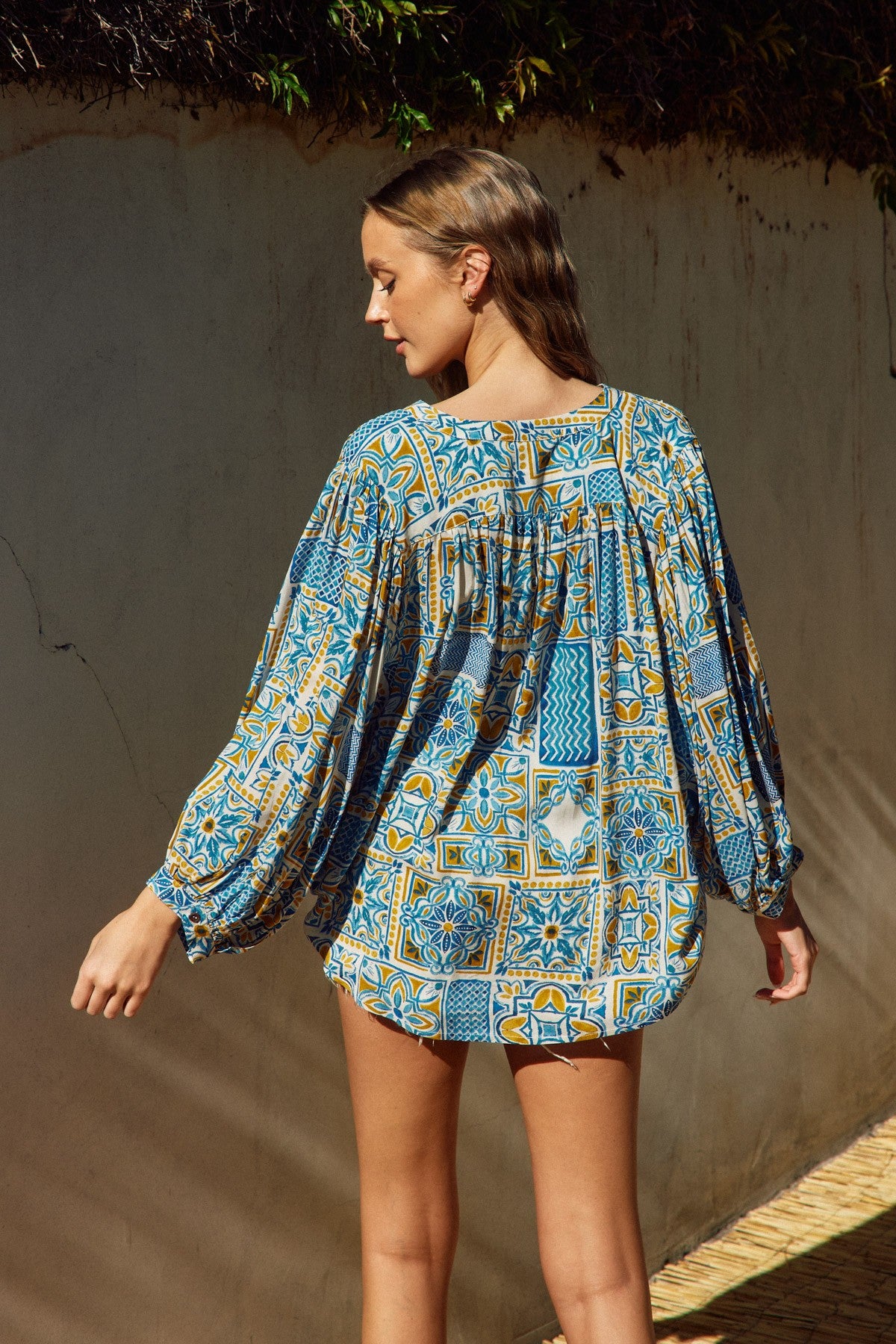 Moroccan Dream Kimono Sleeve Print Top