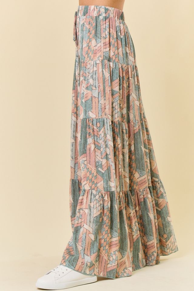The Shape of Things Geometric Print Maxi Skirt