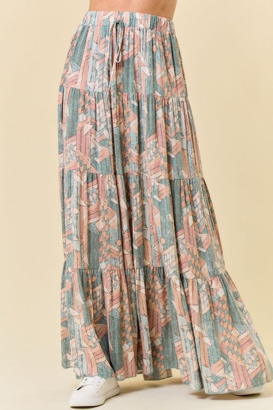 The Shape of Things Geometric Print Maxi Skirt