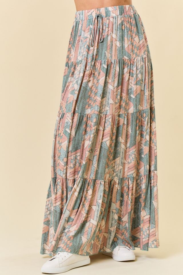 The Shape of Things Geometric Print Maxi Skirt