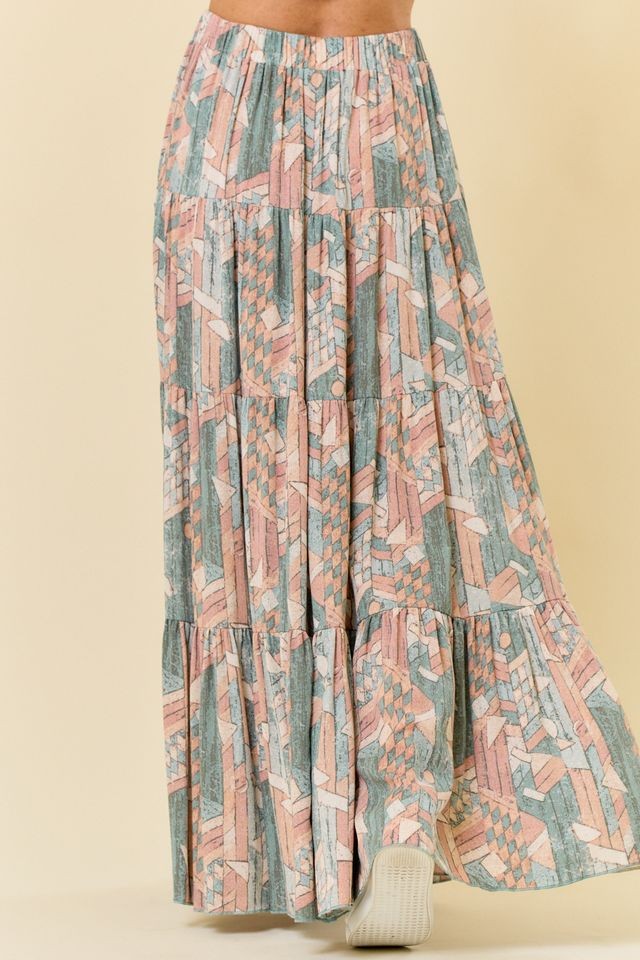 The Shape of Things Geometric Print Maxi Skirt