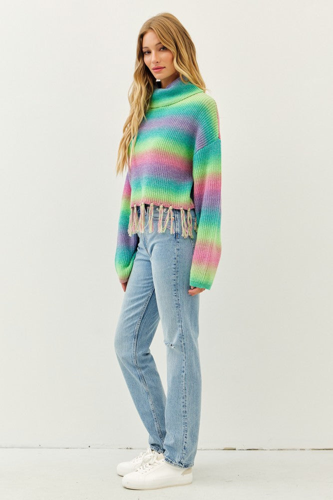 FRINGE BENEFITS BOHO RAINBOW SWEATER