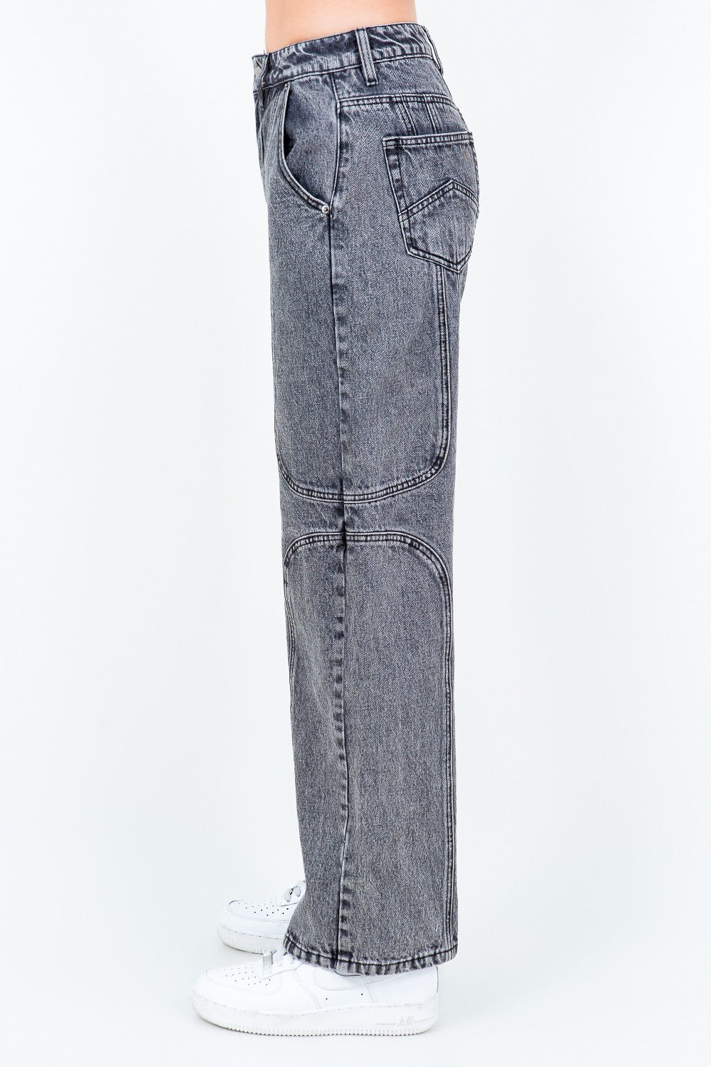 Retro Boho Seam Wide Leg Jeans