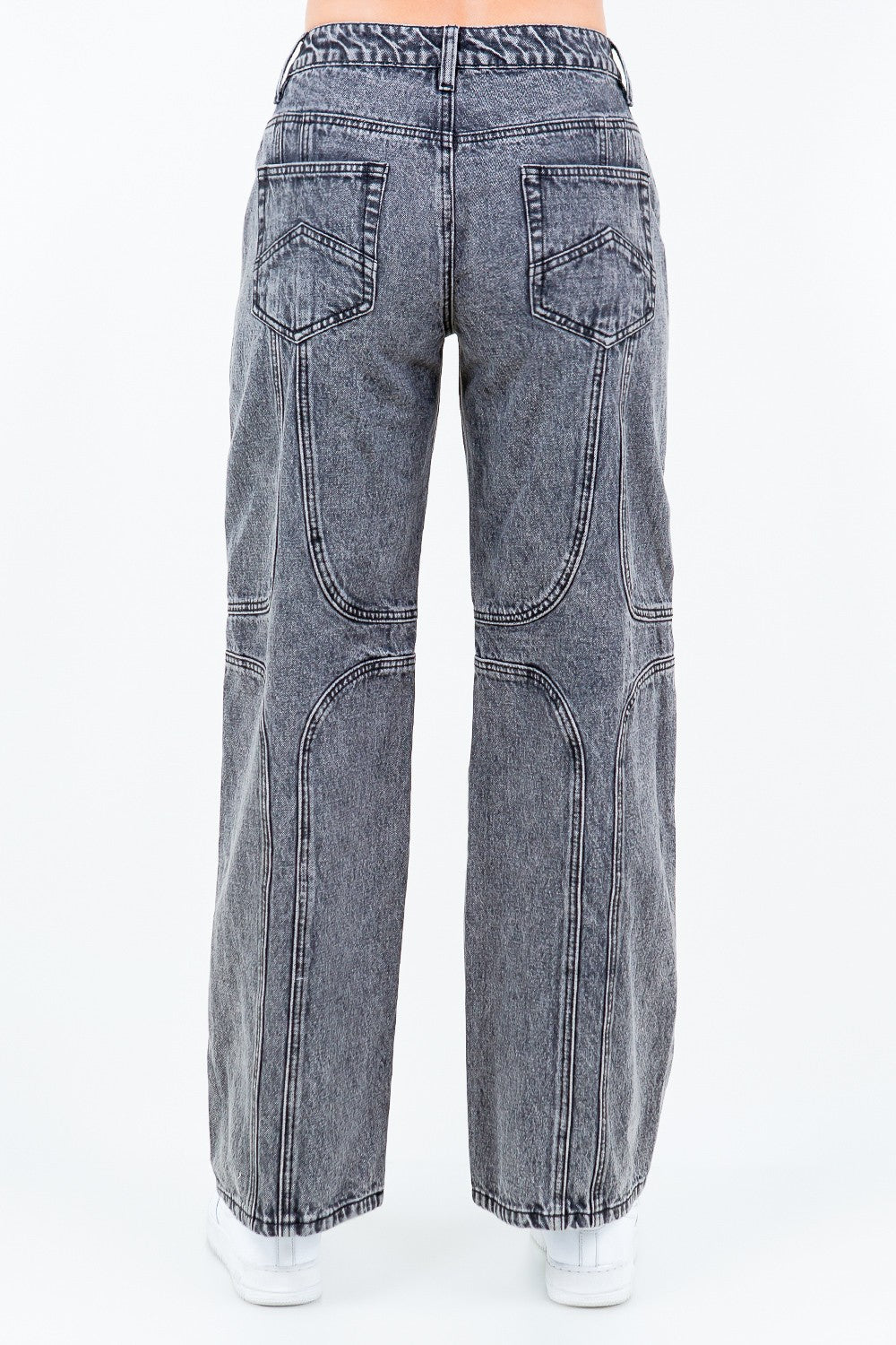 Retro Boho Seam Wide Leg Jeans