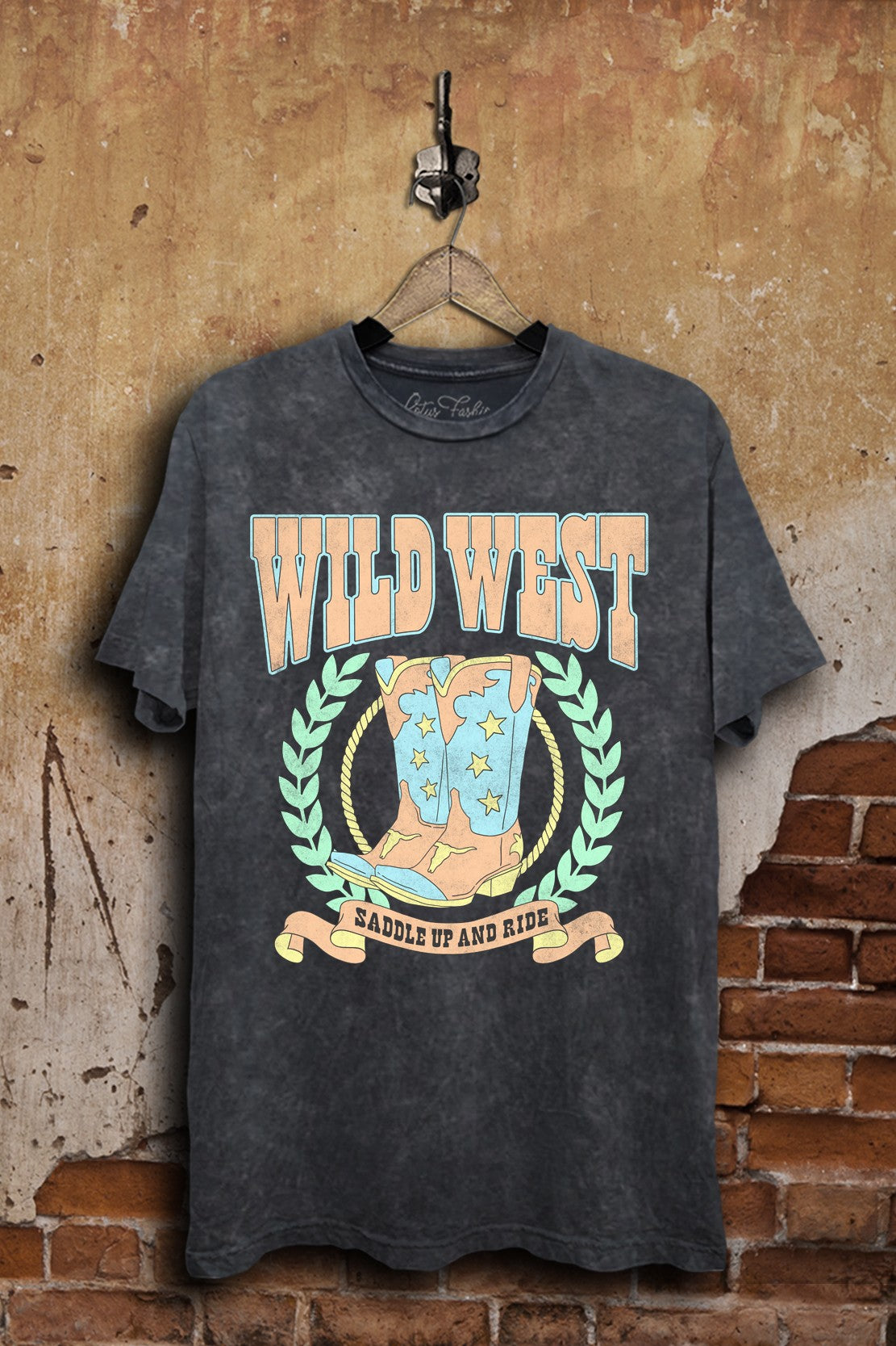 Wild West Saddle Up And Ride Western Graphic T-Shirt