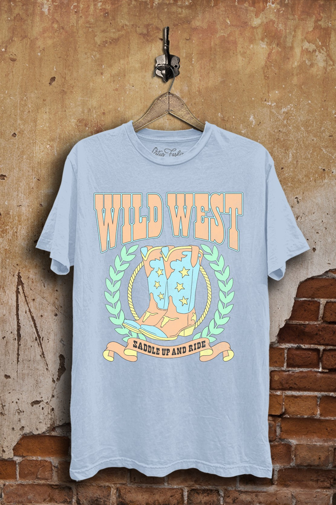 Wild West Saddle Up And Ride Western Graphic T-Shirt