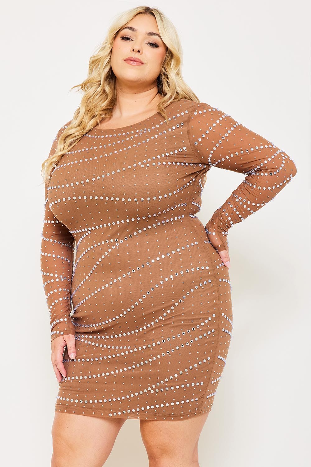 A Whole Latte Sparkle Curvy Mini Dress