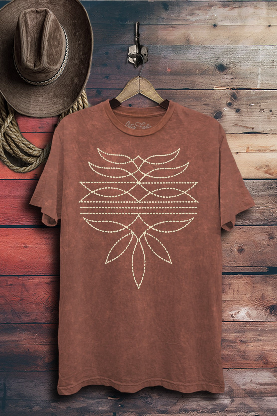Tribal Stitch Design Western Graphic T-Shirt