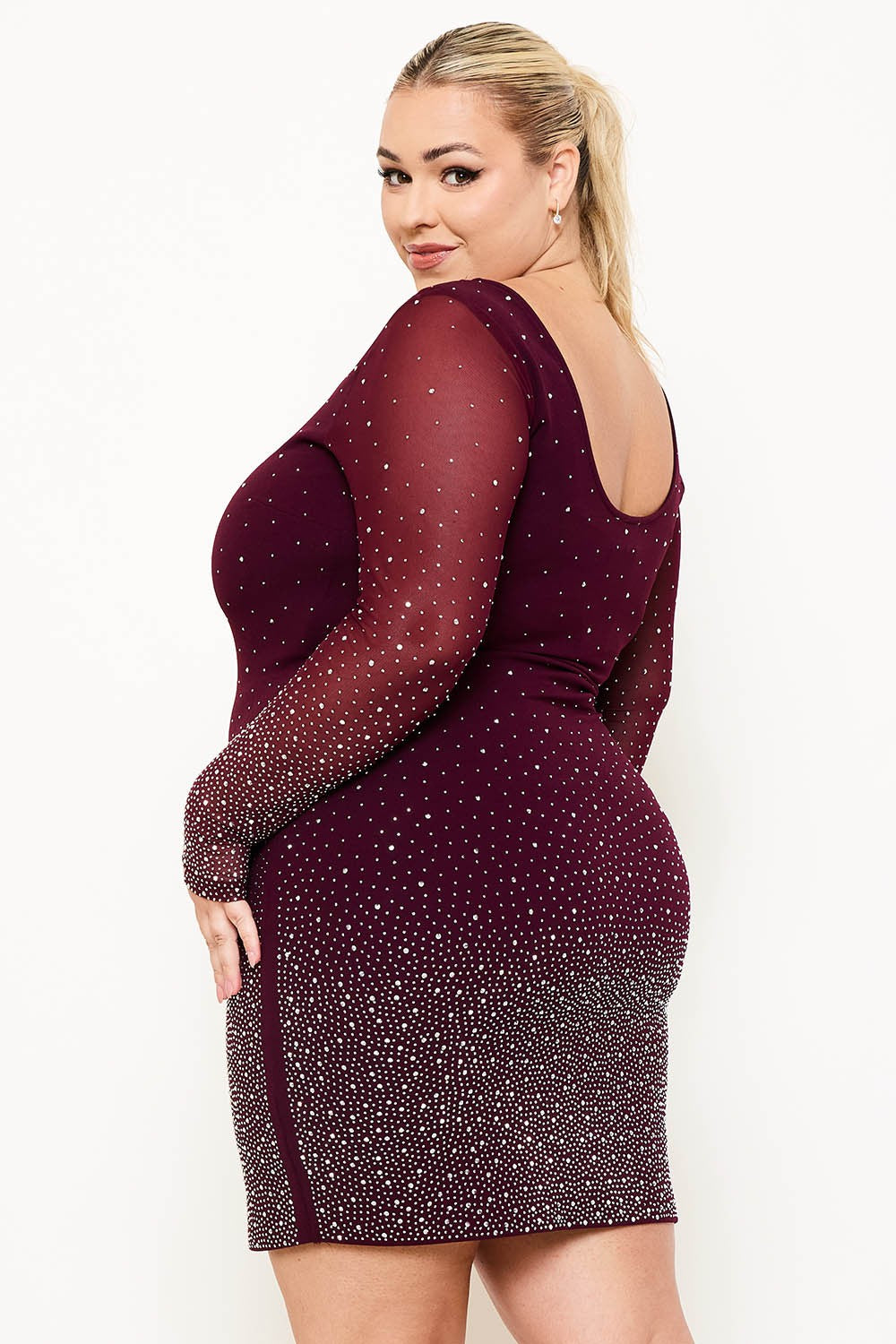 Starry Skies Rhinestone Ombre Party Dress