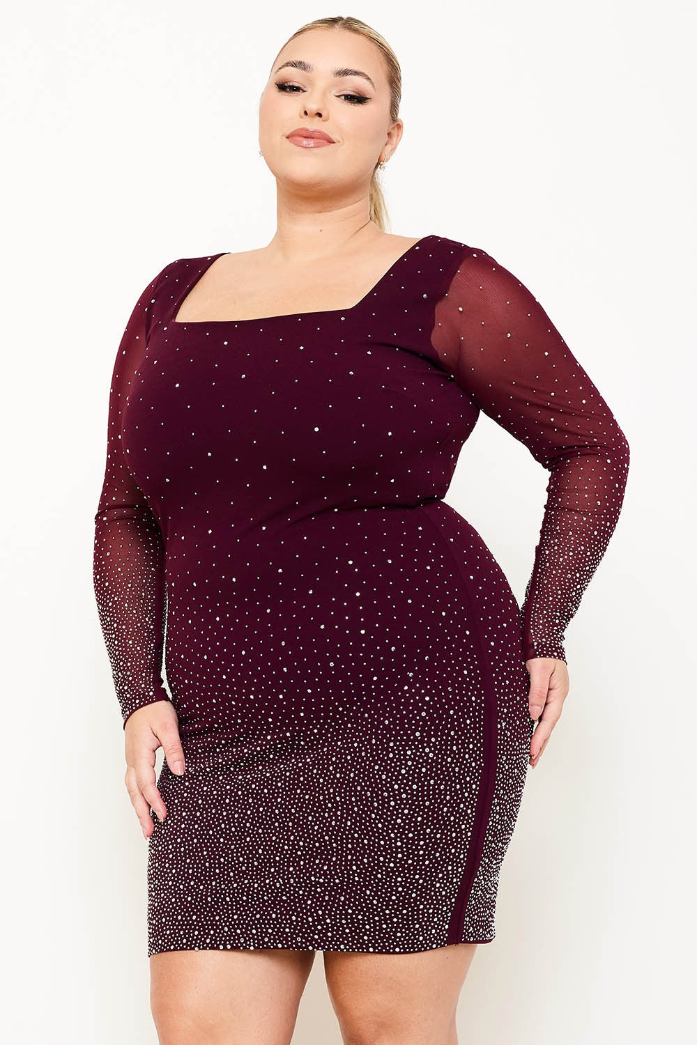 Starry Skies Rhinestone Ombre Party Dress