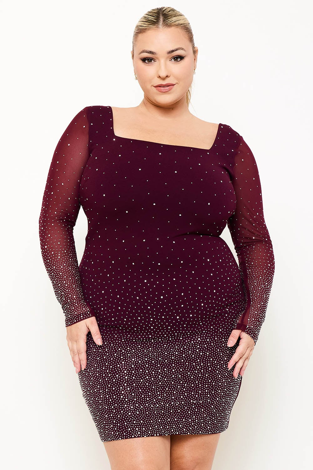 Starry Skies Rhinestone Ombre Party Dress
