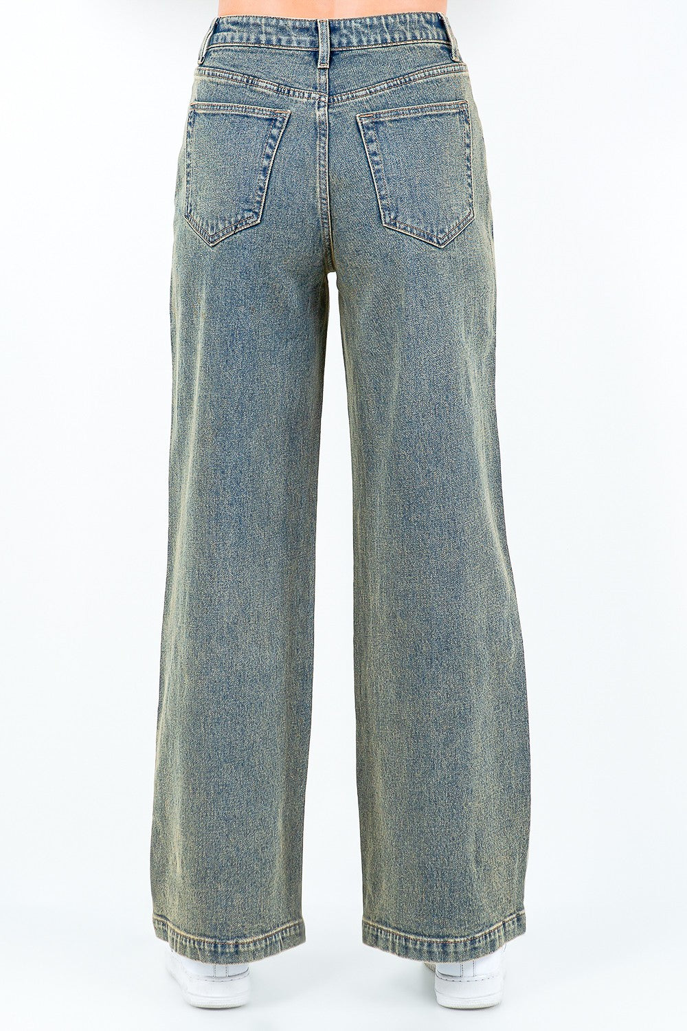 Long Line Center Seam Wide Leg Jeans