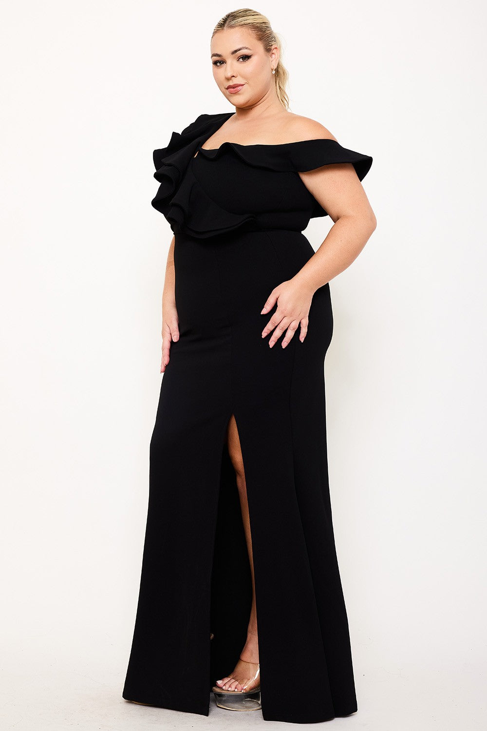 Black-Tie Beauty One-Shoulder Maxi Gown