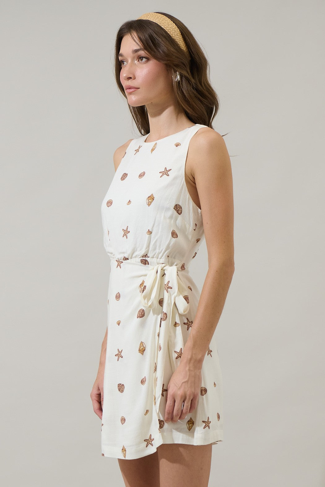 Seaside Resort Wrap Style Mini Dress
