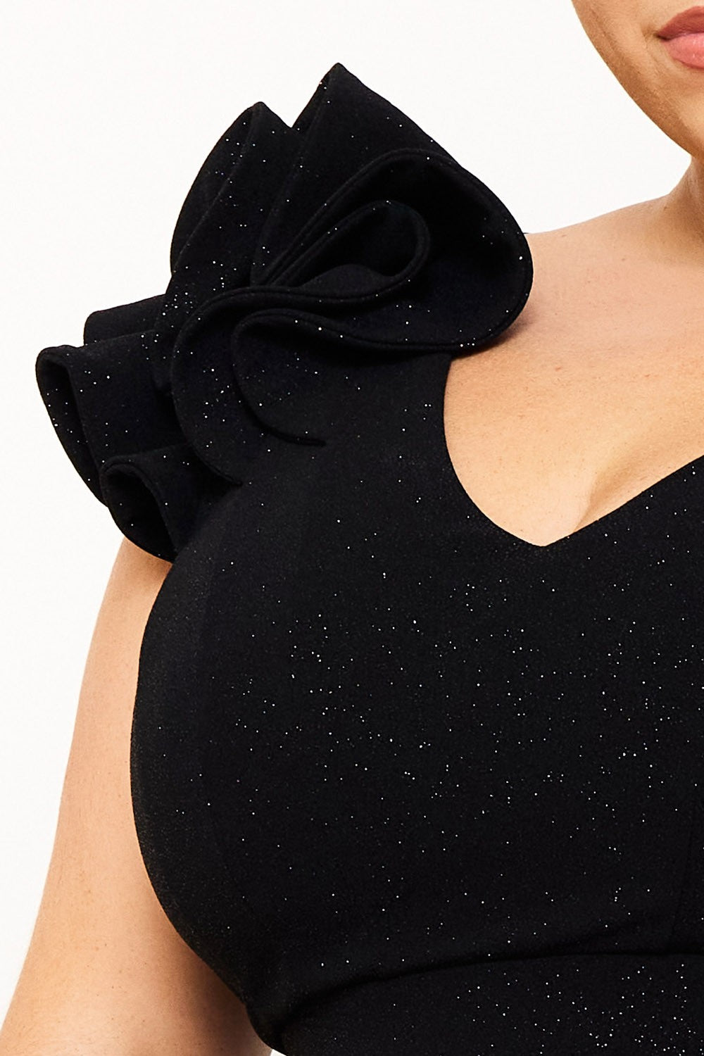 Black Stardust Curvy Collection Mermaid Gown