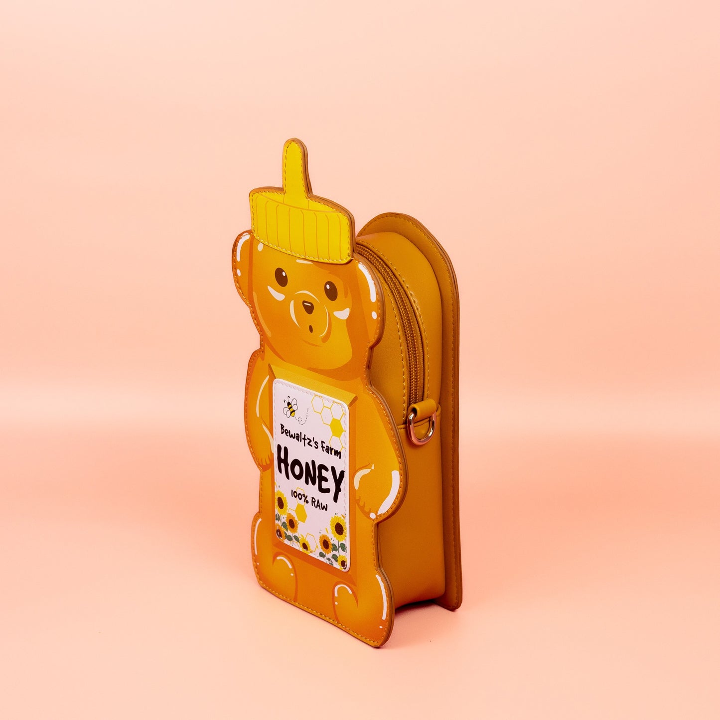 Honey Bear Bottle Figural Crossbody Bag